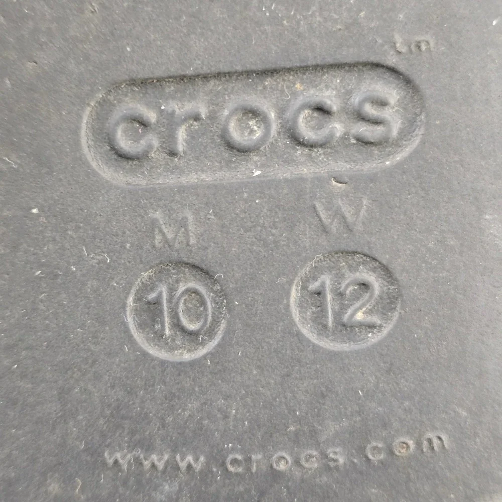 Crocs Crocband III Slide Sandals Mens 10 Womens 12 Black Graphite 205733 Slip On